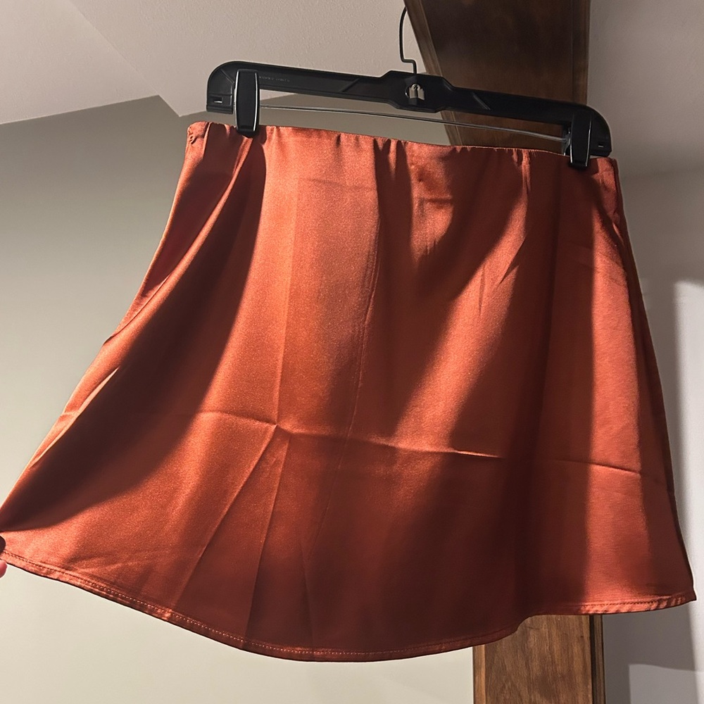 Burnt Orange A line Mini Skirt